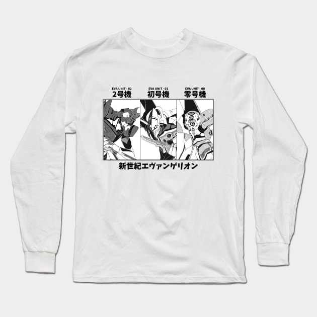 Neon Genesis Evangelion Evas Long Sleeve T-Shirt by KMSbyZet